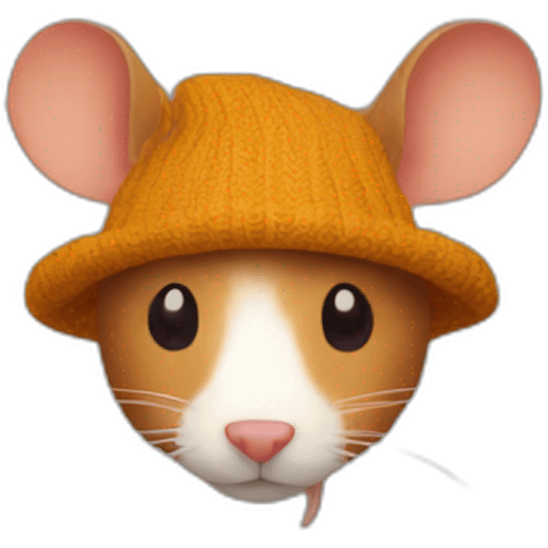 ginger rat in a deer hat emoji