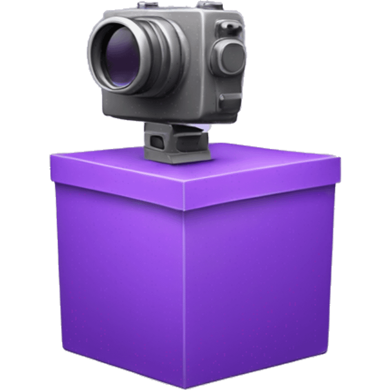 3d purple box taking photo emoji