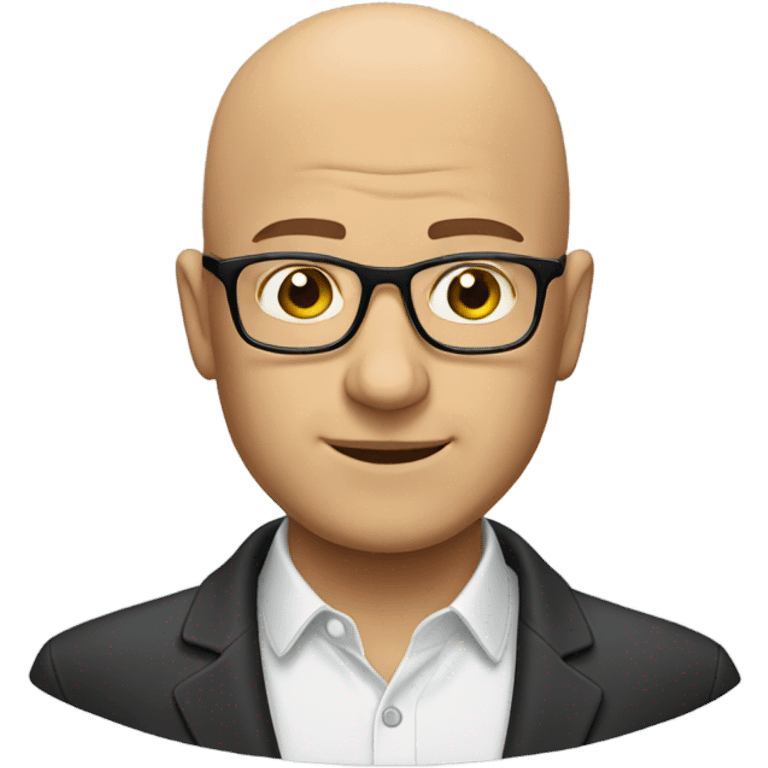 bald man with glasses indoors emoji