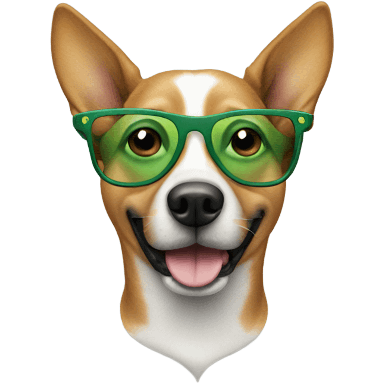 Dog with green glasses emoji