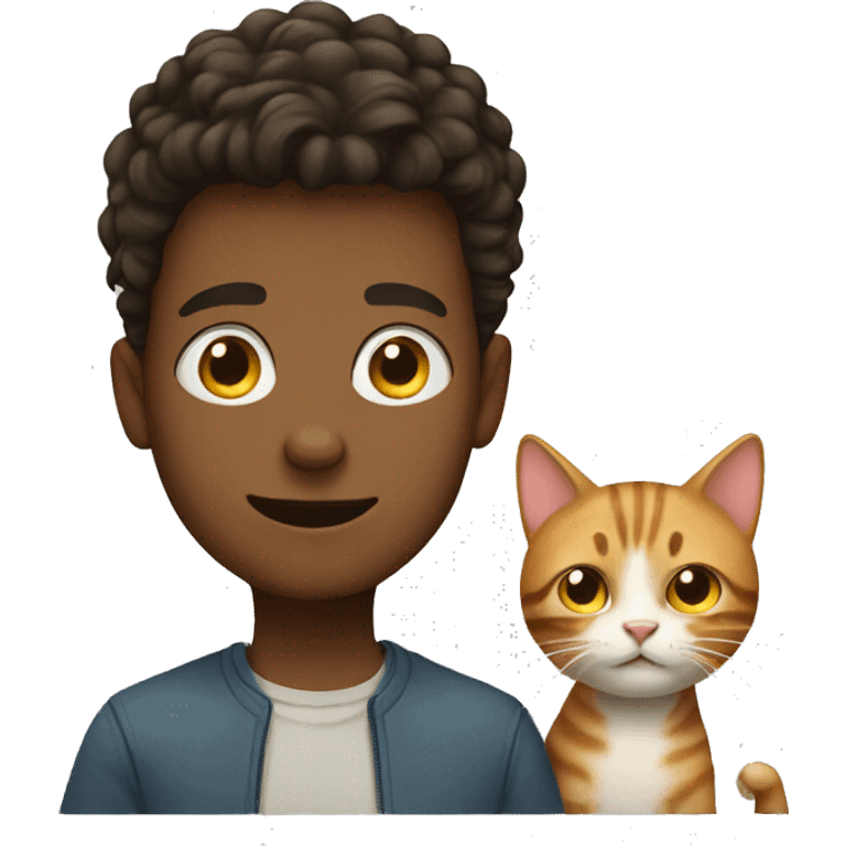 Boy with cat emoji