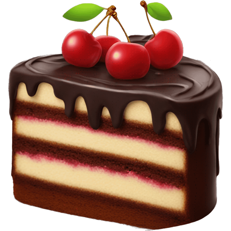 Cherry chocolate cake emoji