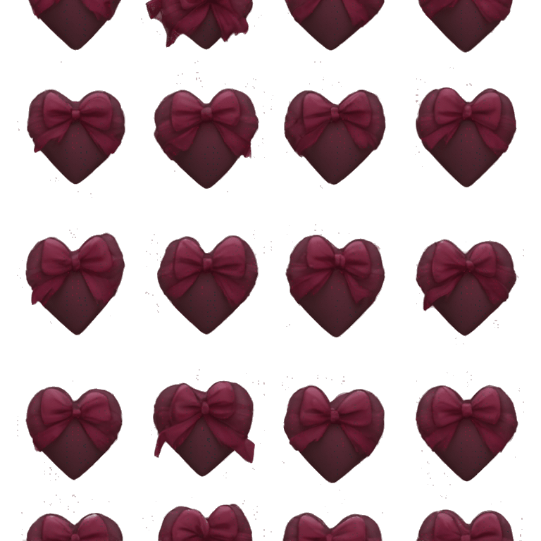 crystal black heart wrapped in a burgundy bow emoji