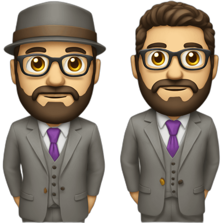 vendedor con barba y lentes con traje y el pulgar arriba emoji