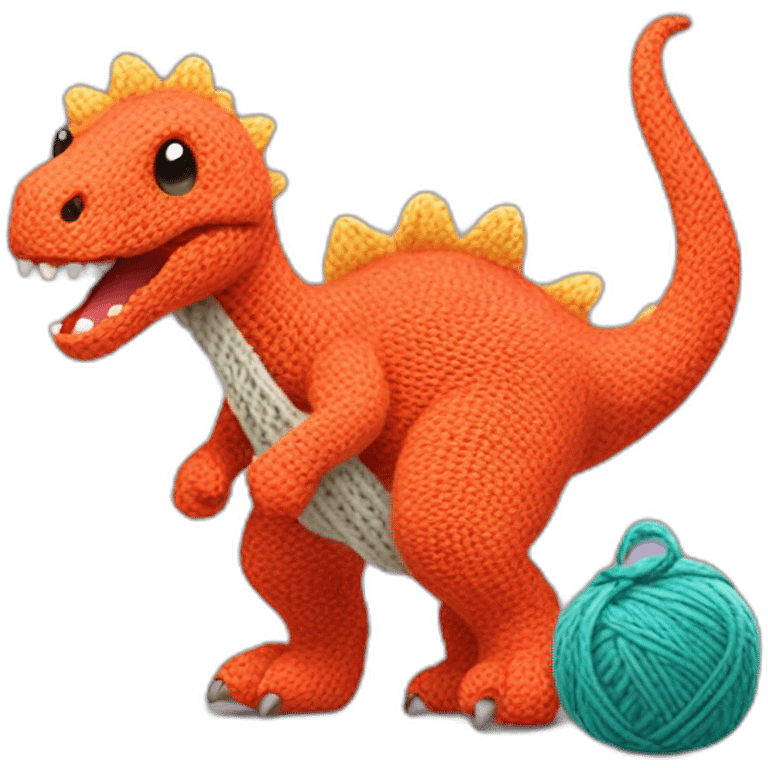 knitting dino emoji