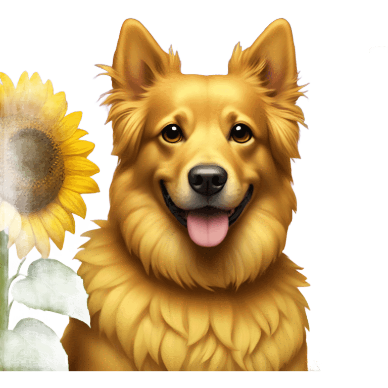 Dog with sunflower emoji