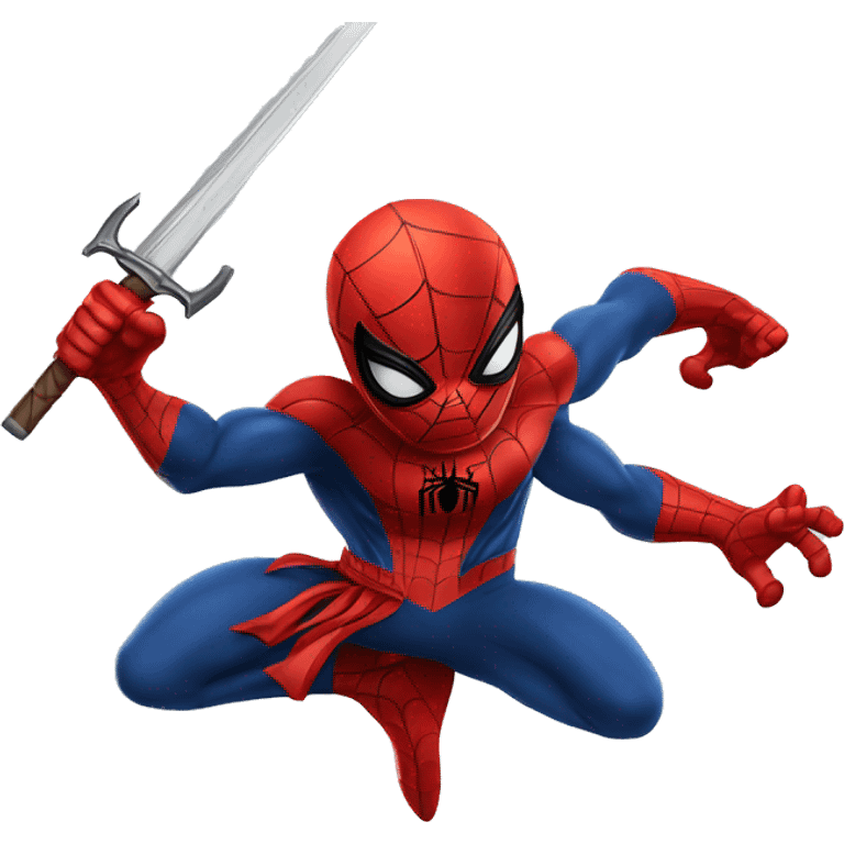 Spider-man with a BIG SWORD in a fighting pose emoji