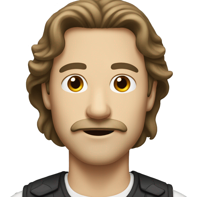 white man with moustache and long brown hair emoji