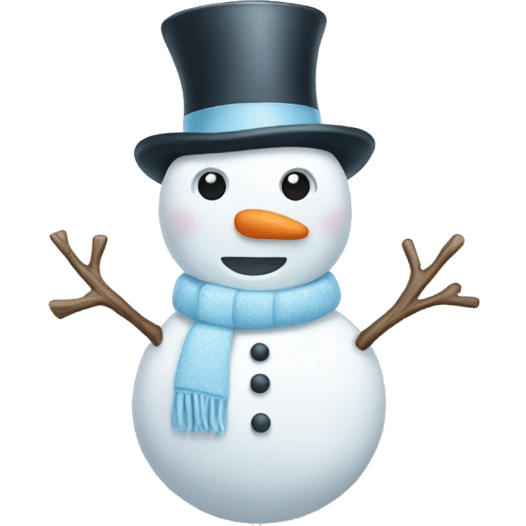 Cute white and light blue snowman emoji