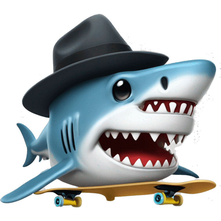 skate shark with fedora  emoji