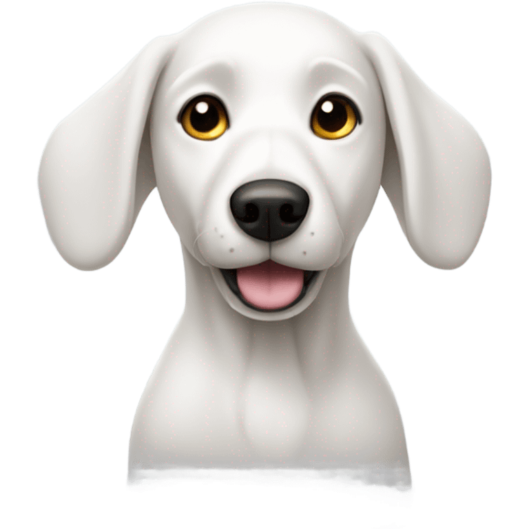 a white dog with long ears emoji