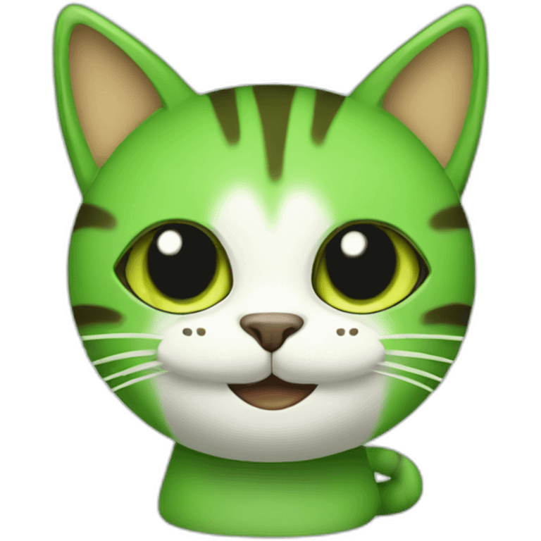 green cat with three ears drinking espresso emoji