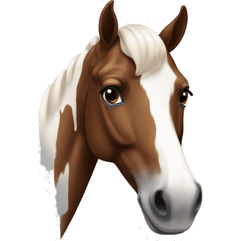 Brown and white paint horse emoji