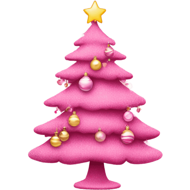 All pink Christmas tree emoji