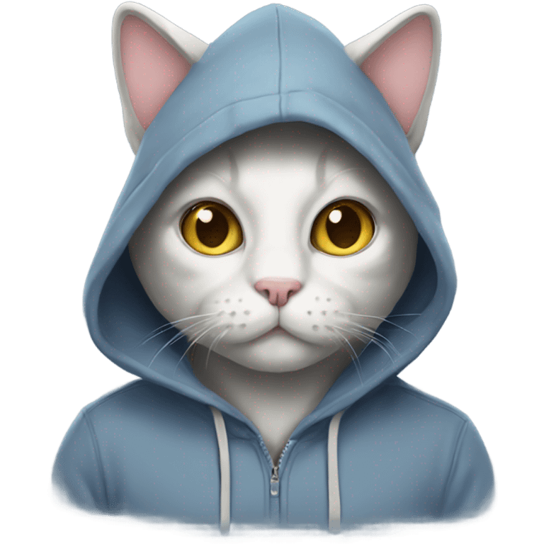 Cat wearing hoodie emoji