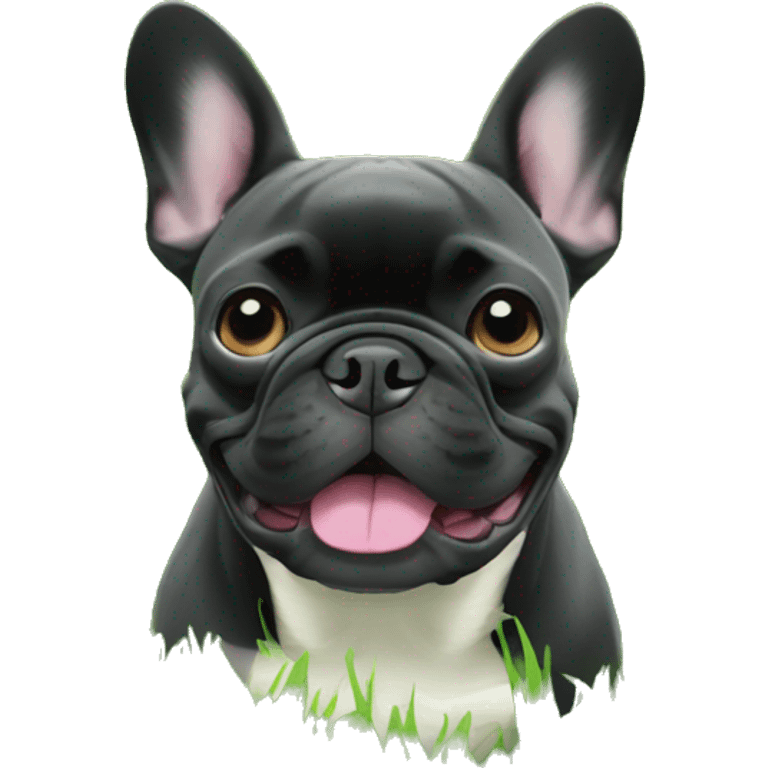 French bulldog in a field of grass emoji