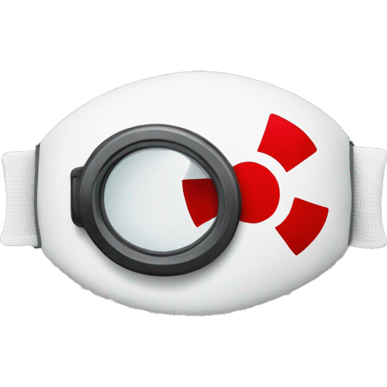 A diving masque behind a red cross  emoji