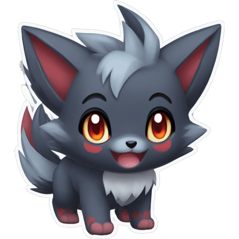 Kawaii baby Zorua-Zoroark-Mightyena emoji