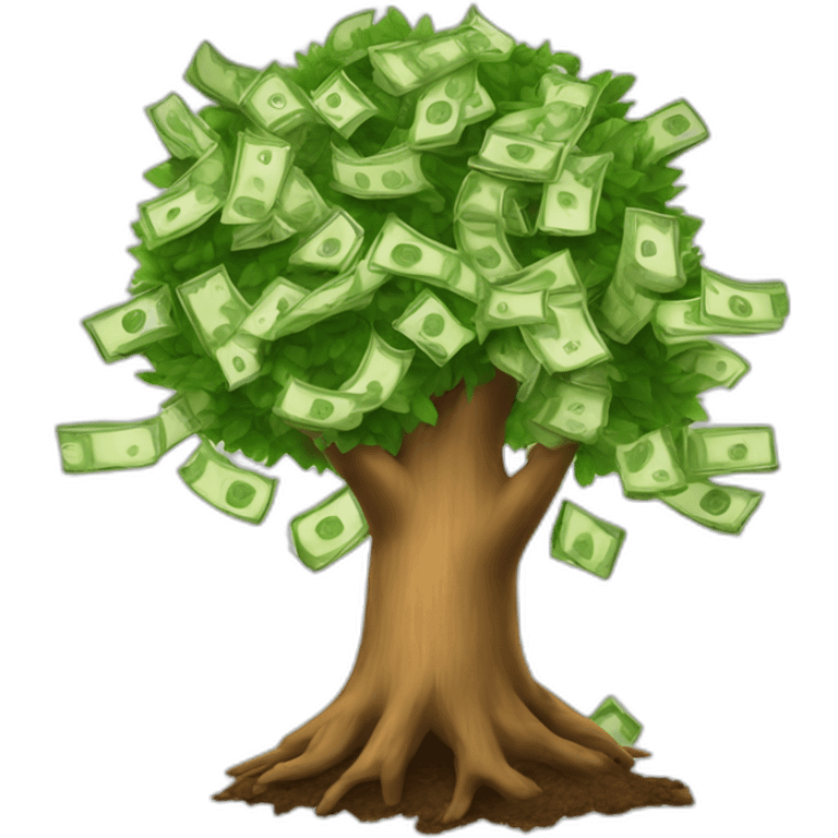 A tree growing money emoji