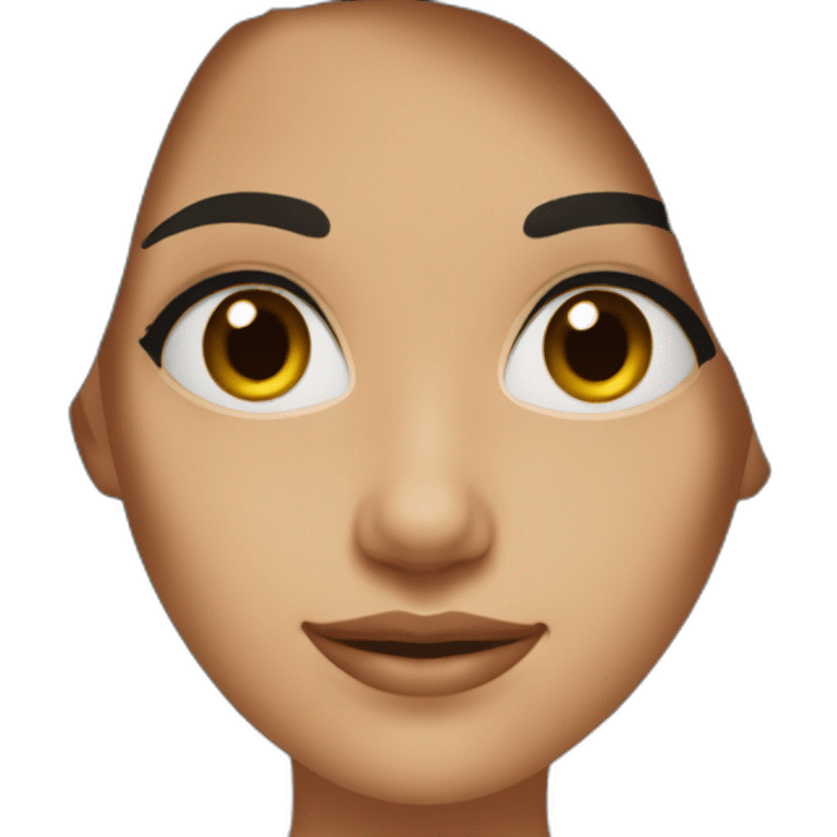 Brunette girl, brown eyes, black hair emoji