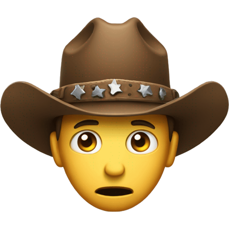 Confused face with cowboy hat emoji