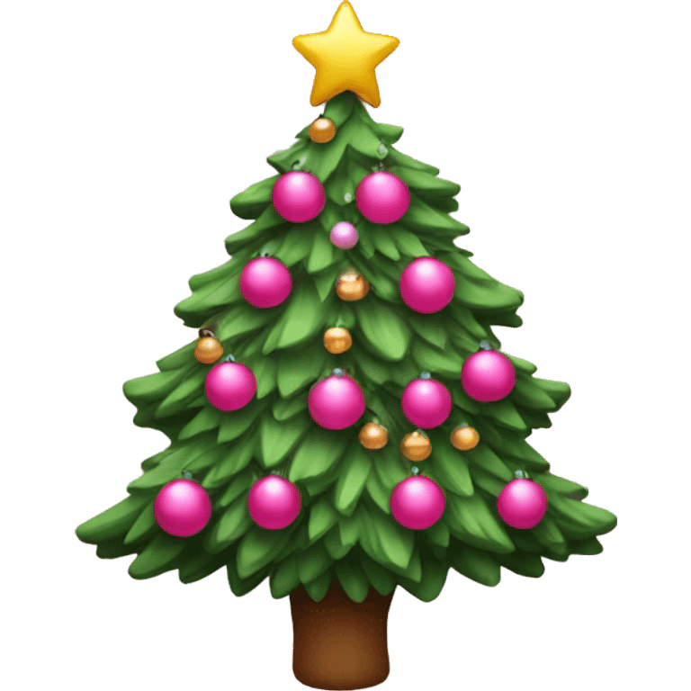 christmas tree with pink colores emoji