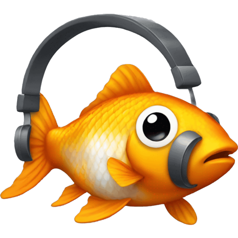 goldfish wearing headphones emoji