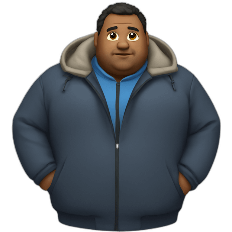 fat guy in a small coat emoji