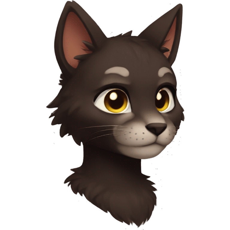 Anthro Shy Cute Cool Edgy Pretty Dark Brown Furry Feline Animal Anthro Sona emoji