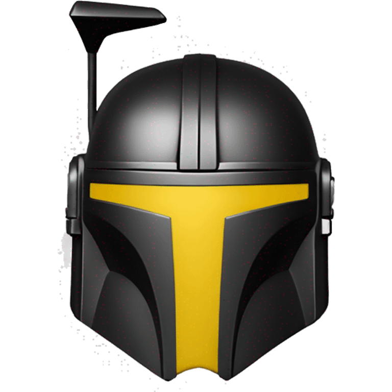 Mandalorian helmet black and yellow with antenna emoji