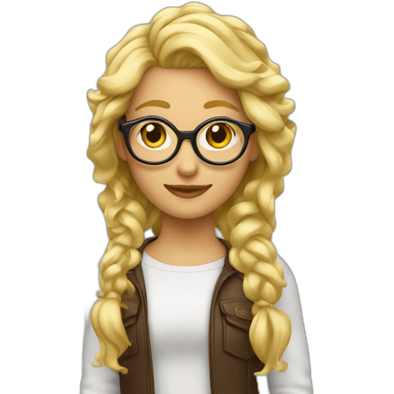 Lunette-cheuveux-bouclés-blond emoji