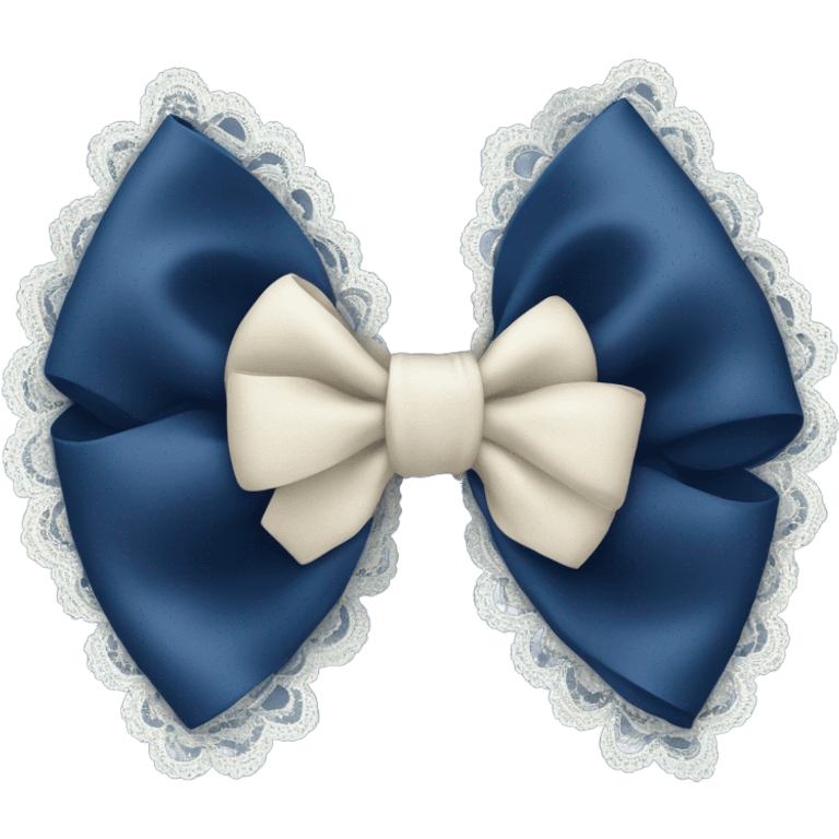 navi blue bow with lace emoji