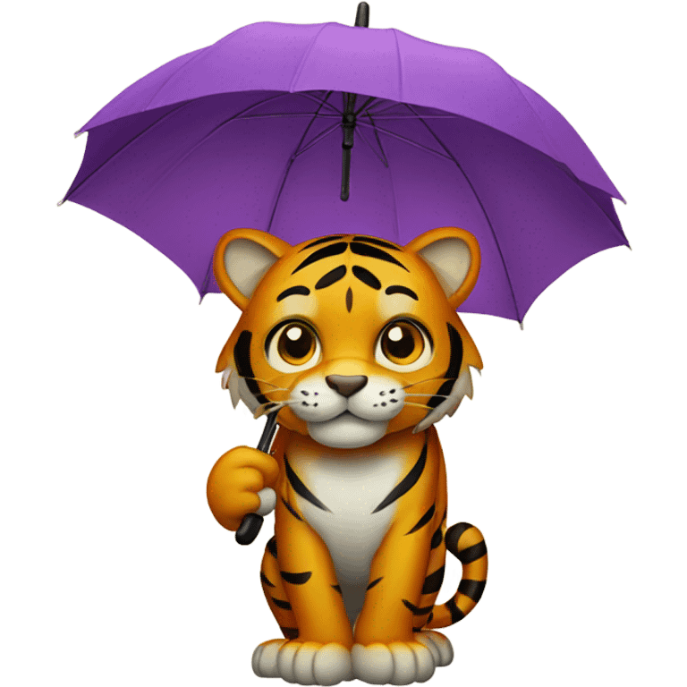 Tiger with umbrella  emoji