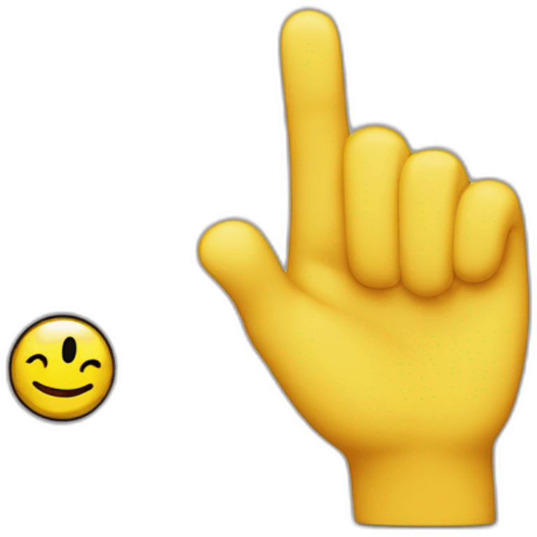 index finger pointing up with a smiley face next to it emoji