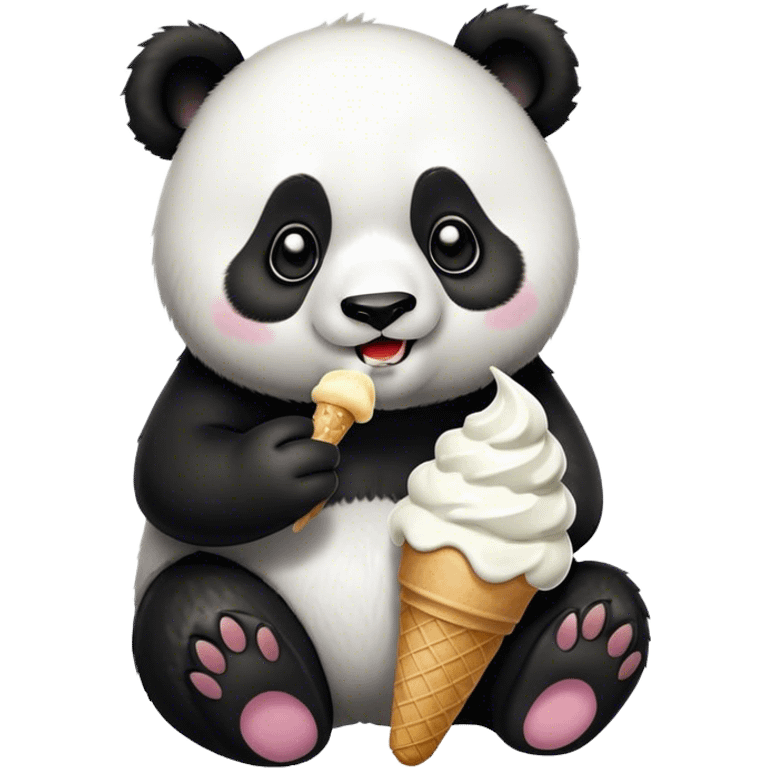 Panda eating ice cream emoji