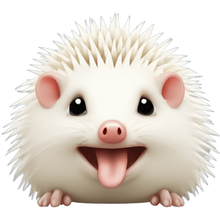  red-eyed albino hedgehog sending a kiss  emoji