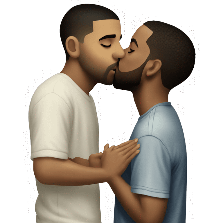 Kendrick Lamar giving a kiss to drake  emoji