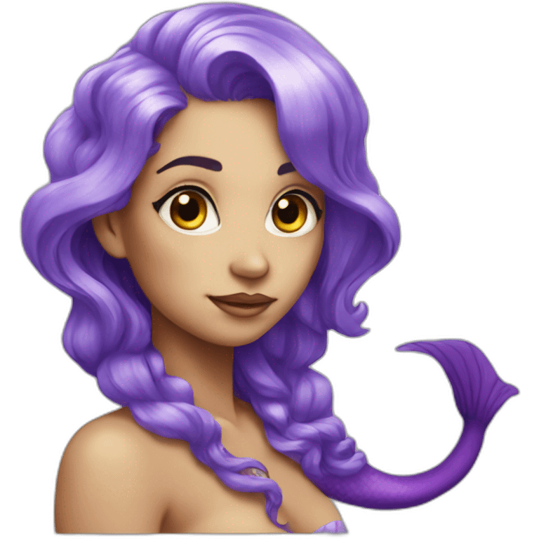 beautiful radioactive mermaid with purple hair emoji