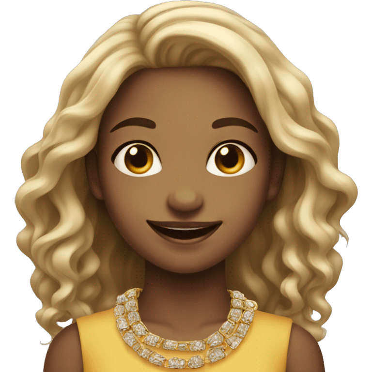 smiling girl with jewelry emoji