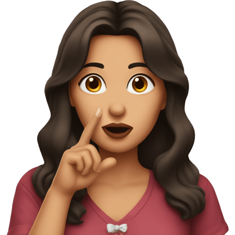 Brunette blowing kisses  emoji