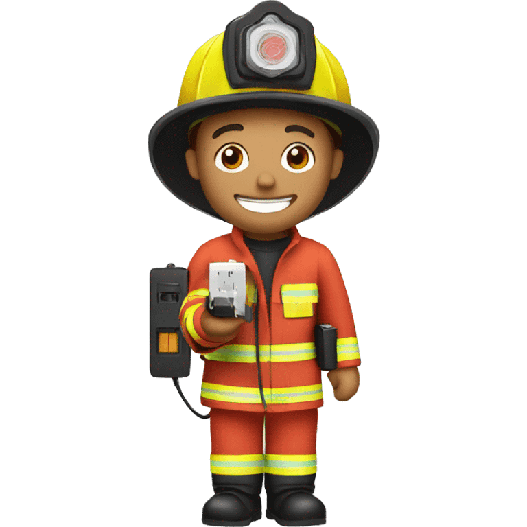 Firefighter holding a usb charger  emoji