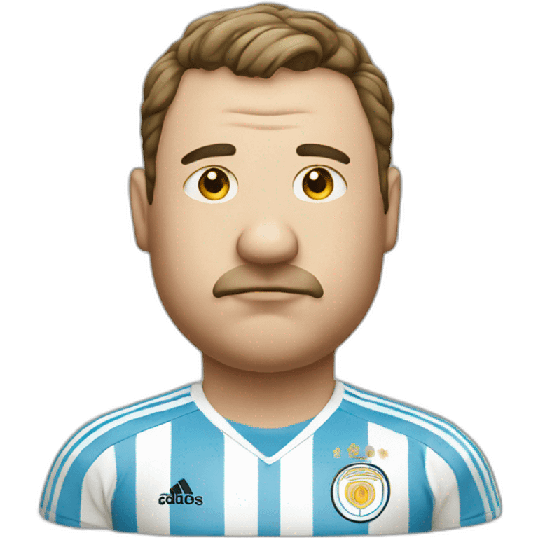 fat man with big nose am and Argentina soccer shirt emoji