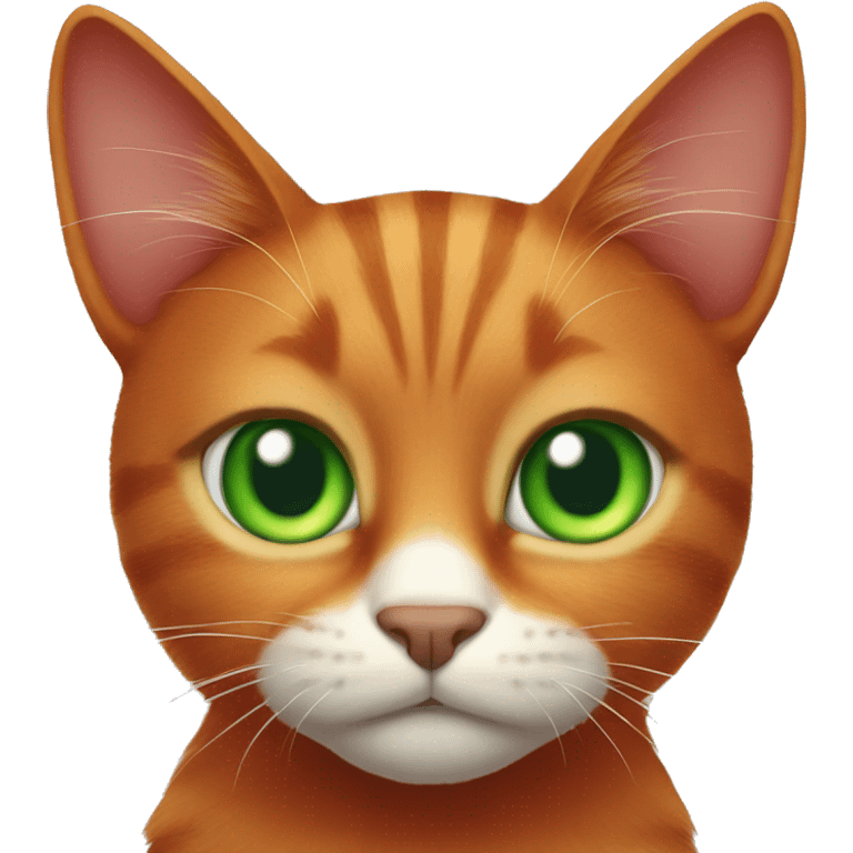 Red cat with green eyes emoji