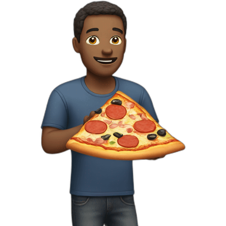 man eating pizza emoji