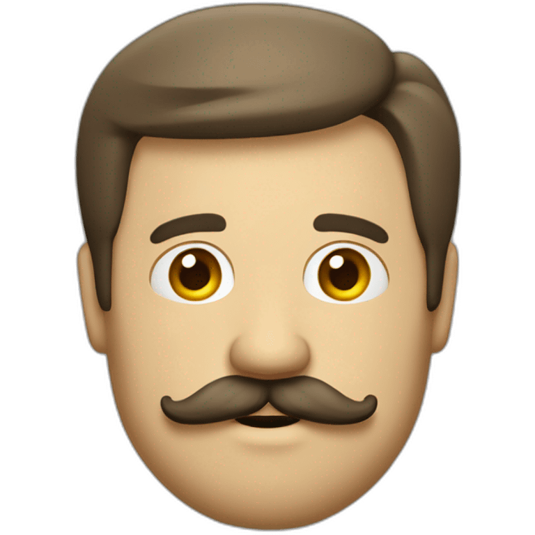 Hombre mayor canoso con bigote grande emoji