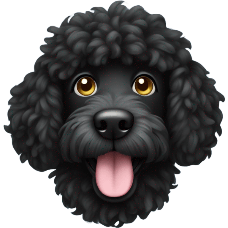 Black doodle dog emoji