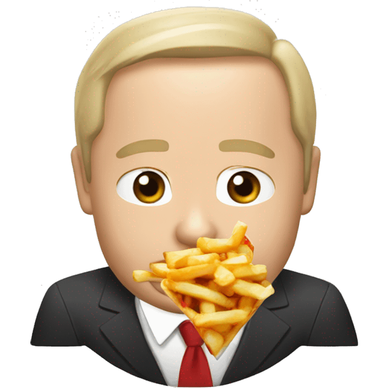 Vladimir Poutine qui mange une poutine emoji