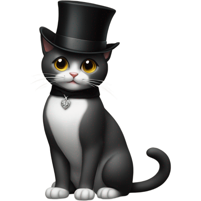 cat wearing a tophat emoji