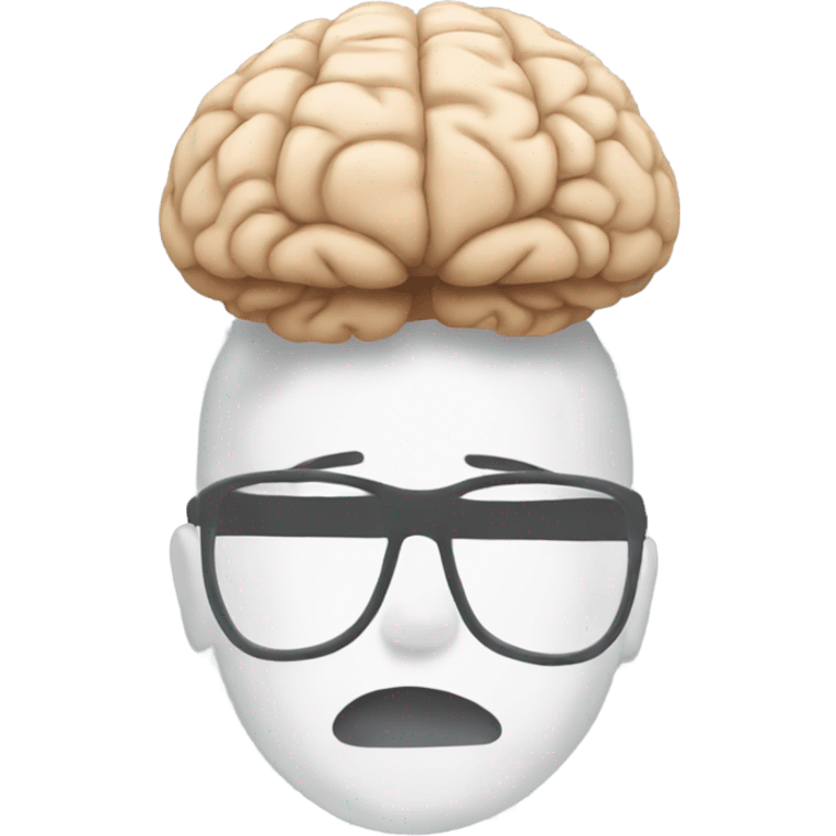 Faceless boy with big brain on top of head emoji