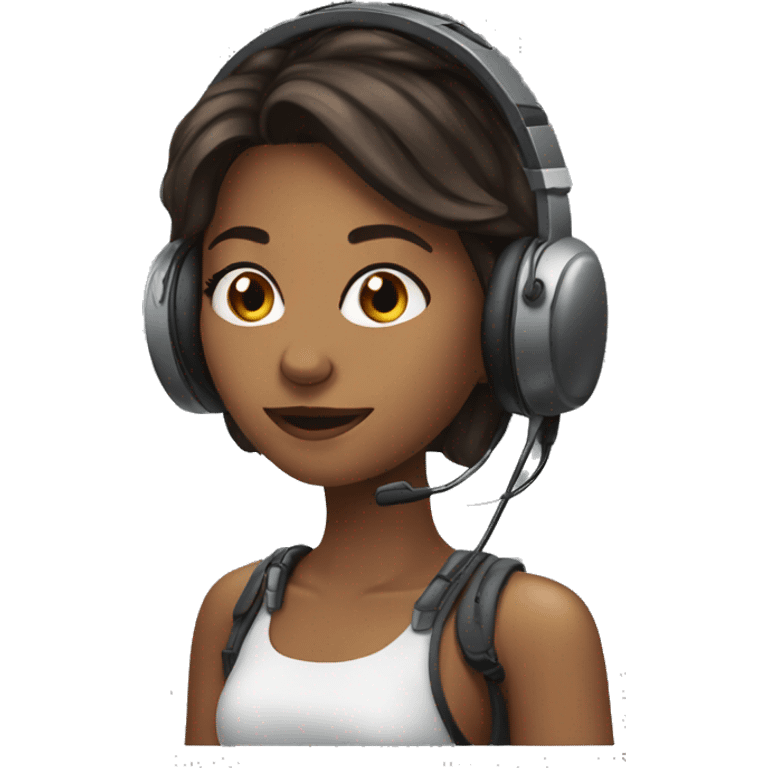 Hot girl with a headset emoji